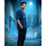 Skate or die horror printed Premium Oversized T-Shirt for Men (Navy Blue | 280 GSM | 100% Cotton) - Image 4