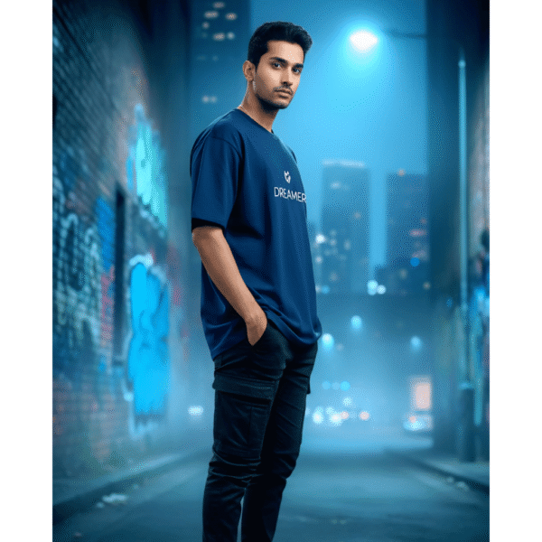 Skate or die horror printed Premium Oversized T-Shirt for Men (Navy Blue | 280 GSM | 100% Cotton) - Image 4