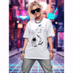 Orryxa Women’s Premium 220 GSM Oversized Cotton T-Shirt – Trendy White Streetwear Fit