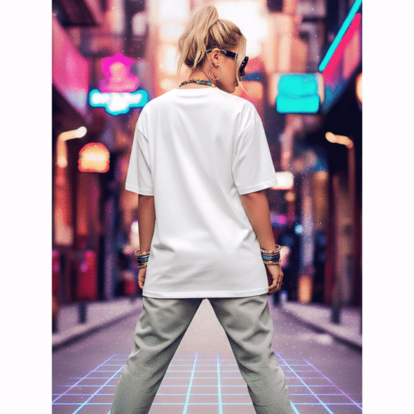 Orryxa Women’s Premium 220 GSM Oversized Cotton T-Shirt – Trendy White Streetwear Fit - Image 2