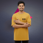 Girl Warrior cotton 240 GSM Oversized Printed T-Shirt for Men - yellow - Image 2
