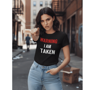 Warning I am taken Orryxa Women's Regular T-Shirt for Women (Black | Cotton | 220 GSM)