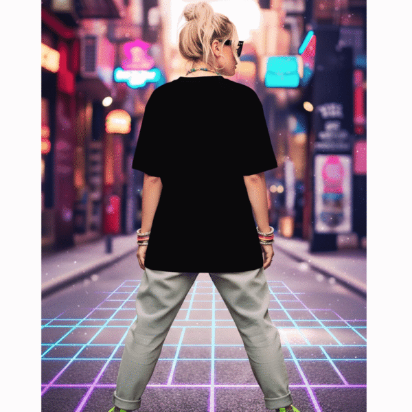 Orryxa Black Oversized T-Shirt for Women | 100% Cotton | Comfy & Stylish Everyday Wear - Image 2