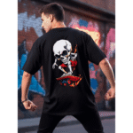 Skate or die horror printed Premium Oversized T-Shirt for Men (Black | 280 GSM | 100% Cotton) - Image 2
