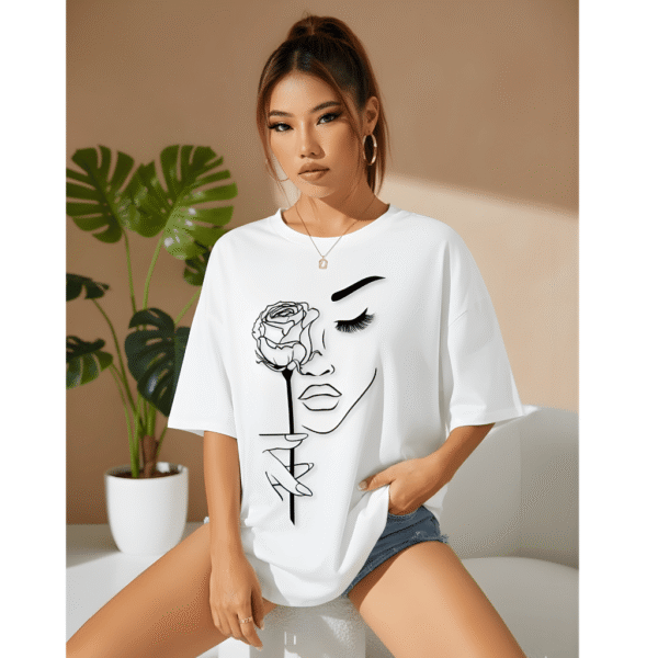 42 ShowGirl Era Orryxa Women's Oversized T-Shirt for Women (White | Cotton | 240 GSM) - Image 1