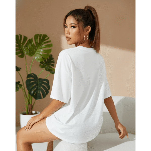 ShowGirl Era Orryxa Women's Oversized T-Shirt for Women (White | Cotton | 240 GSM) - Image 2