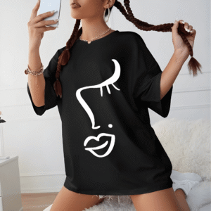 Always support you Orryxa Women's Oversized T-Shirt for Women (Black | Cotton | 240 GSM)