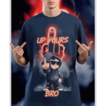 UP Yours Bro printed Premium Oversized T-Shirt for Men (Navy Blue | 280 GSM | 100% Cotton)