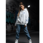 Butterfly printed Premium White Women’s Oversized Hoodie | 320 GSM Fleece Cotton | Streetwear Comfort - Image 2