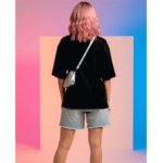 Orryxa 220 GSM Black Heavyweight Cotton Oversized Tee for Women – Fashion Meets Comfort - Image 3