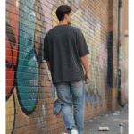 Men’s Oversized Karera Popcorn Fabric T-Shirt | 220 GSM Premium Quality | Round Neck Casual Wear - Image 2