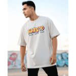 Naruto Anime printed Premium Oversized T-Shirt for Men (White | 280 GSM | 100% Cotton) - Image 2