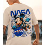 NASA printed Orryxa Premium Oversized T-Shirt for Men (Cream Beige | 280 GSM | 100% Cotton) - Image 2
