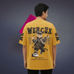 Girl Warrior cotton 240 GSM Oversized Printed T-Shirt for Men - yellow - Image 3