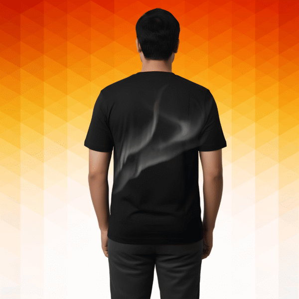 Yellow design printed ORRYXA 220 Gsm Black Premium Regular Fit T-Shirt - Image 2