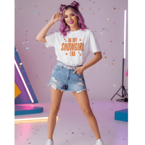 ShowGirl Era Orryxa Women's Oversized T-Shirt for Women (White | Cotton | 240 GSM)