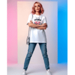 You make smile 220 GSM White Heavyweight Cotton Oversized Tee for Women – Fashion Meets Comfort - Image 2