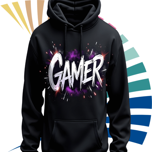 Gamer premium Black Hoodie – 320 GSM Heavyweight Fleece Streetwear by ORRYXA - Image 1