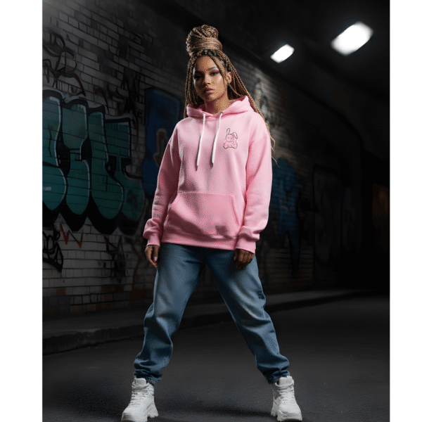 Orryxa Premium Pink Women’s Oversized Hoodie | 320 GSM Fleece Cotton | Streetwear Comfort - Image 3