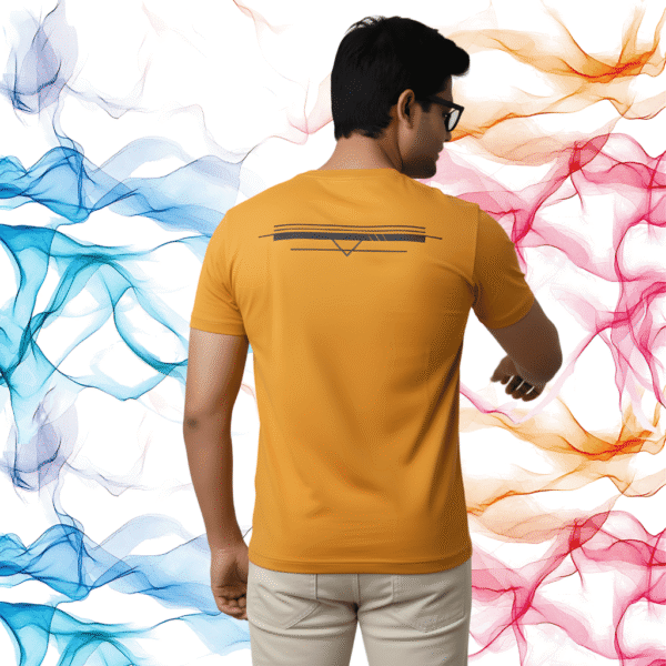 Happy stylish printed 220 gsm Masted Yellow Premium Regular Fit T-Shirt - Image 2