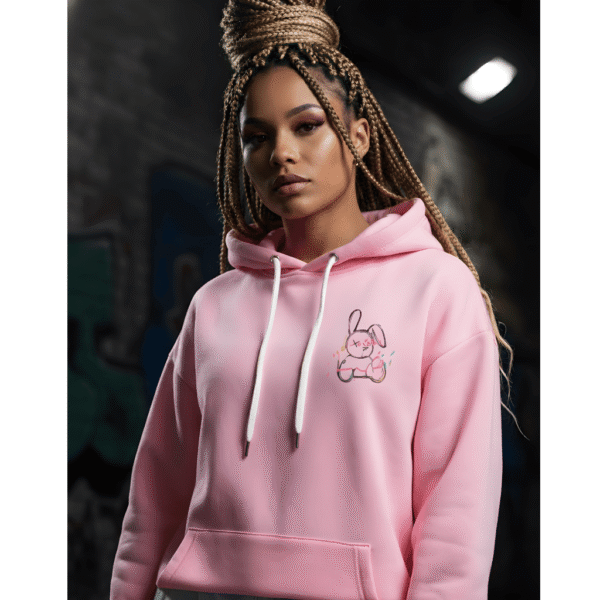 Orryxa Premium Pink Women’s Oversized Hoodie | 320 GSM Fleece Cotton | Streetwear Comfort - Image 2