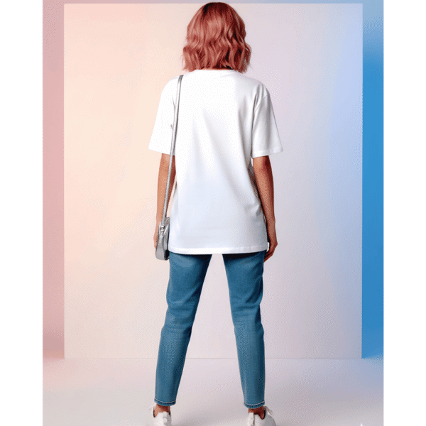 You make smile 220 GSM White Heavyweight Cotton Oversized Tee for Women – Fashion Meets Comfort - Image 3