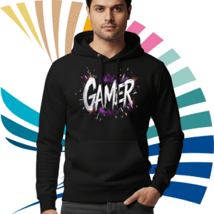 Behind premium Black Hoodie – 320 GSM Heavyweight Fleece Streetwear by ORRYXA