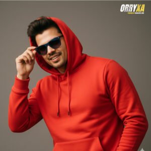 Premium Red Hoodie – 320 GSM Heavyweight Fleece | Oversized Streetwear by ORRYXA