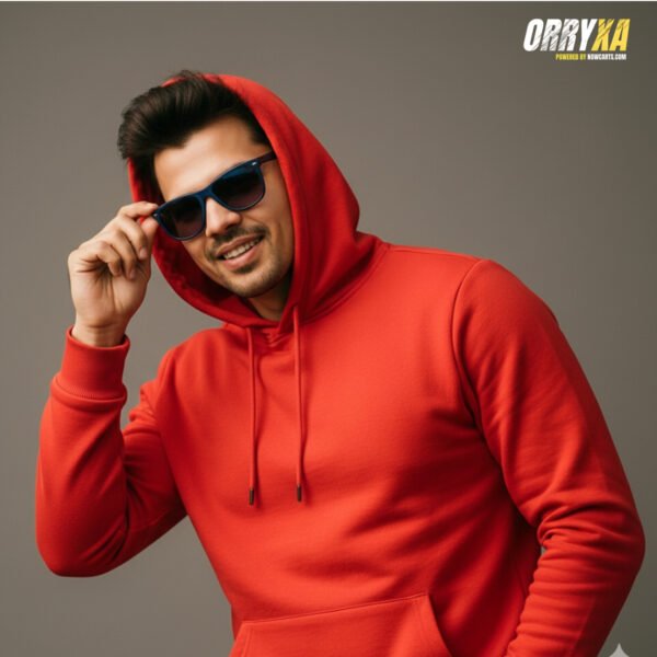 REDDDDDDDDDDD Premium Red Hoodie – 320 GSM Heavyweight Fleece | Oversized Streetwear by ORRYXA - Image 1