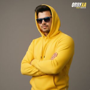 Premium Yellow Hoodie – 320 GSM Heavyweight Fleece | Oversized Streetwear by ORRYXA