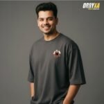 Popeye Back Print T-Shirt – 240 GSM French Terry Cotton | Red & Gray Oversized Streetwear Tee - Image 2