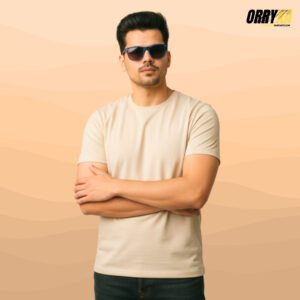 Off-White Sinker Cotton Compact Yarn 220 GSM Regular Fit T-Shirt | Premium Soft Touch Daily Wear Tee for Men & Women