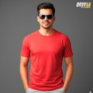 Red Sinker Cotton Compact Yarn 220 GSM Regular Fit T-Shirt | Premium Soft Feel Daily Wear Tee for Men & Women
