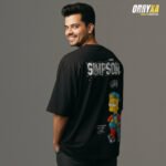 Simpson Print Oversized T-Shirt – Black 240 GSM French Terry Cotton Premium Streetwear