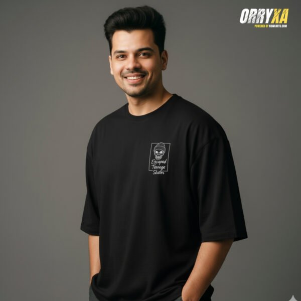 Simpson Print Oversized T-Shirt – Black 240 GSM French Terry Cotton Premium Streetwear - Image 2