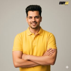 Premium Yellow Polo T-Shirt – 220 GSM | Classic Plain Cotton Comfort